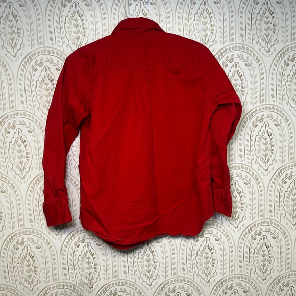 Kids Ralph Lauren Red Button Down Long Sleeve Polo Shirt Size 5 - Picture 2 of 5
